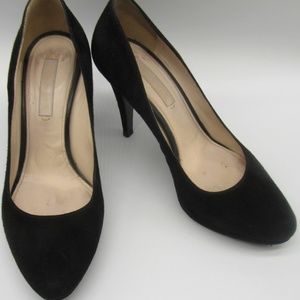 PRADA black suede platform heels sz 38